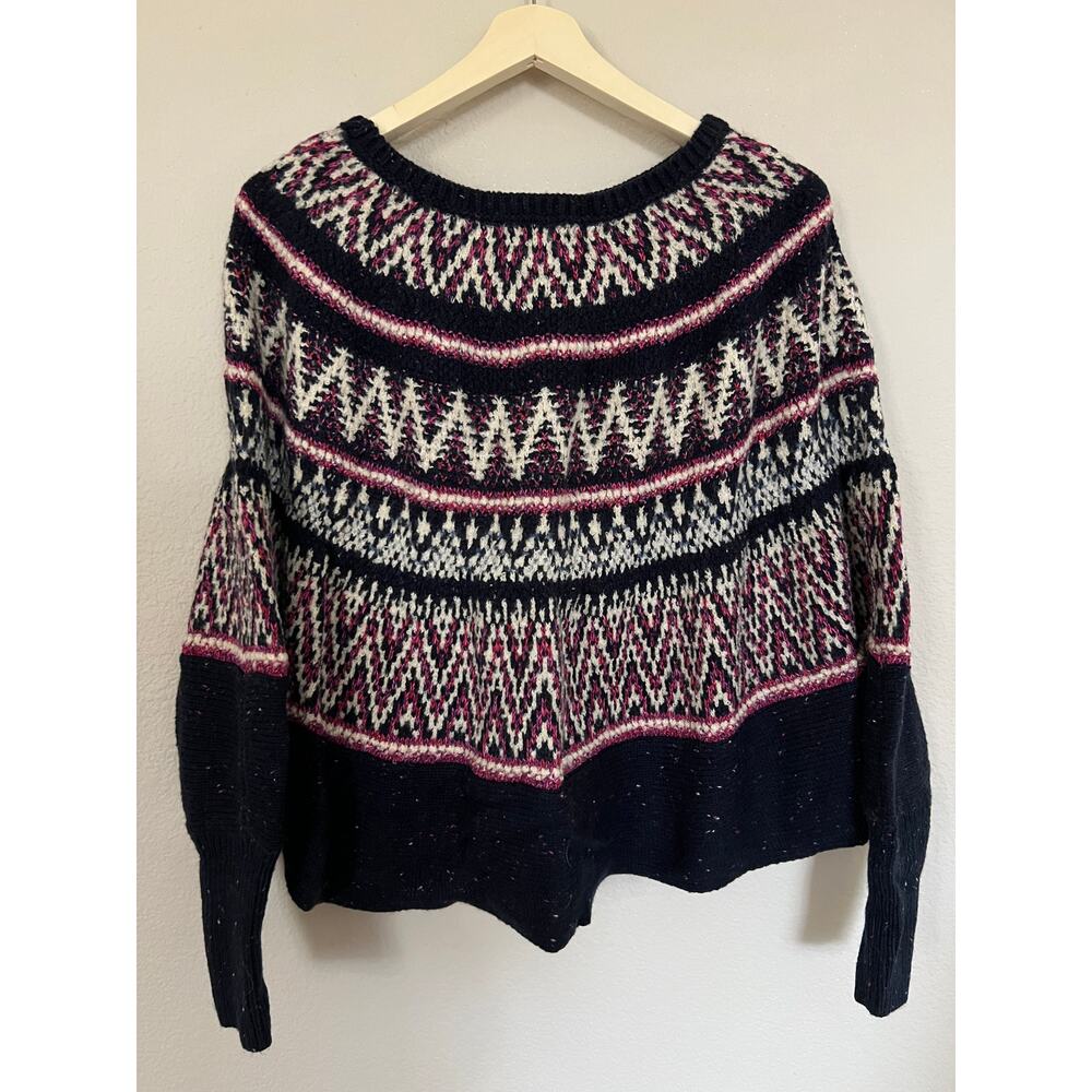 Anthropologie Sleeping on Snow Midland Sweater Poncho Style Wool Blend Sz S - Picture 2 of 6